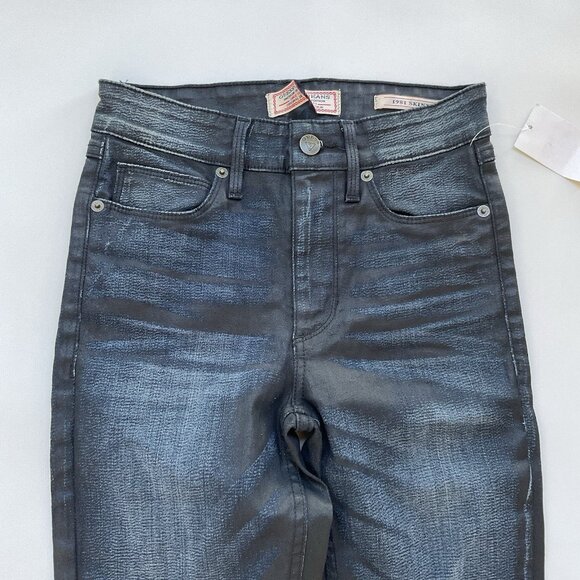 Guess Women’s 1981 High Rise Skinny Jeans Dark Blue Coated Finish Size 24 - Picture 5 of 12